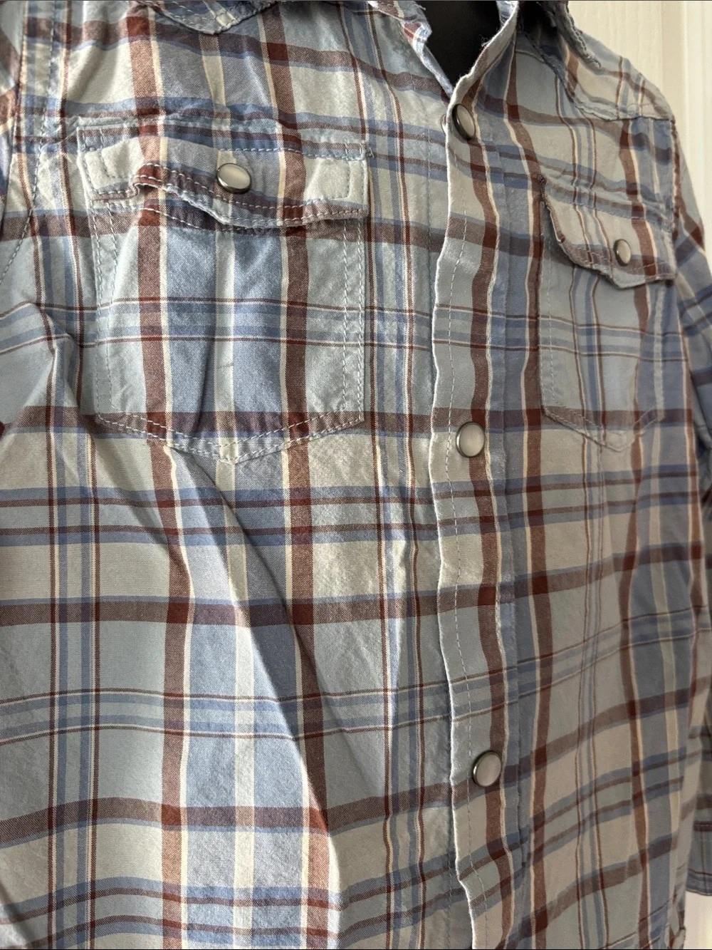 The Children's Place Blue and Brown Plaid Button-Down Shirt
